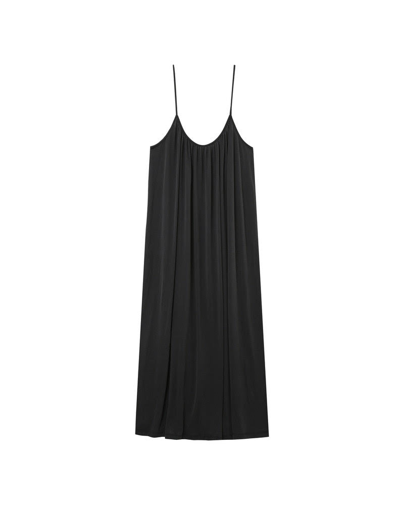vestido tirantes algodon antracita