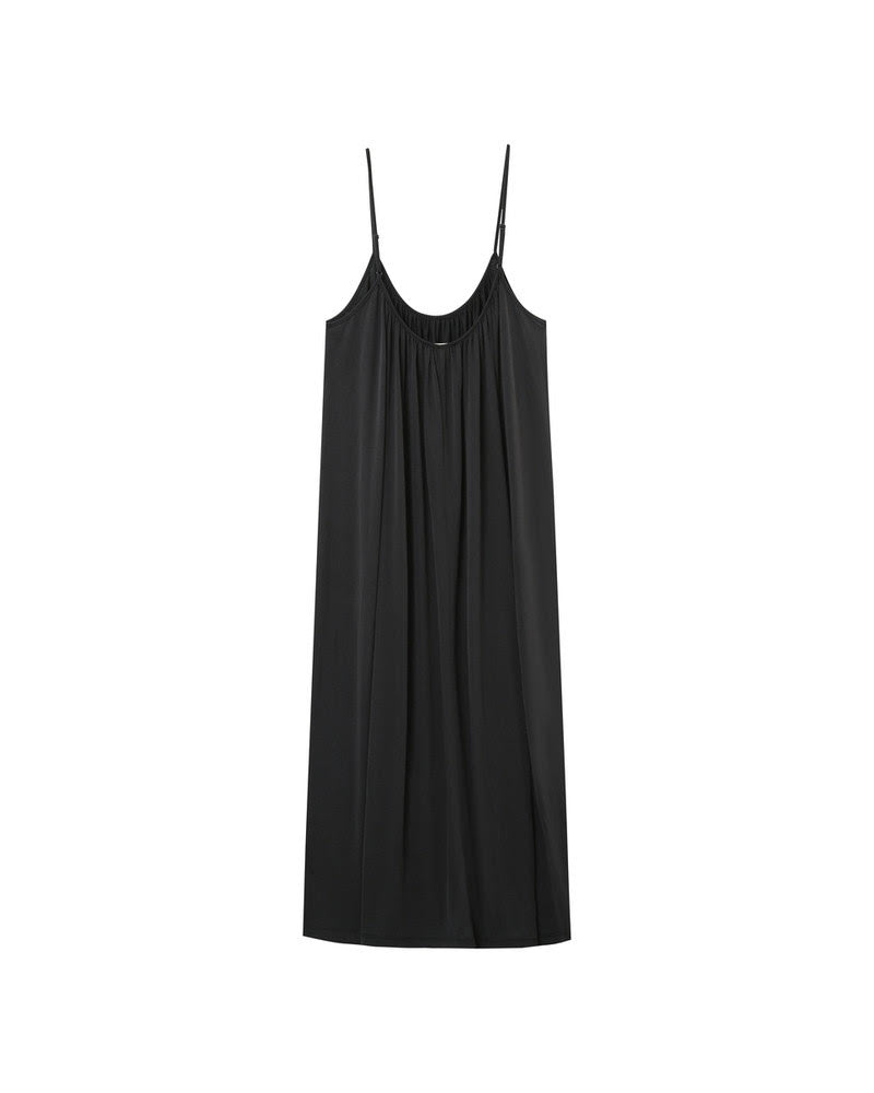 vestido tirantes algodon antracita