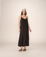 vestido tirantes algodon antracita