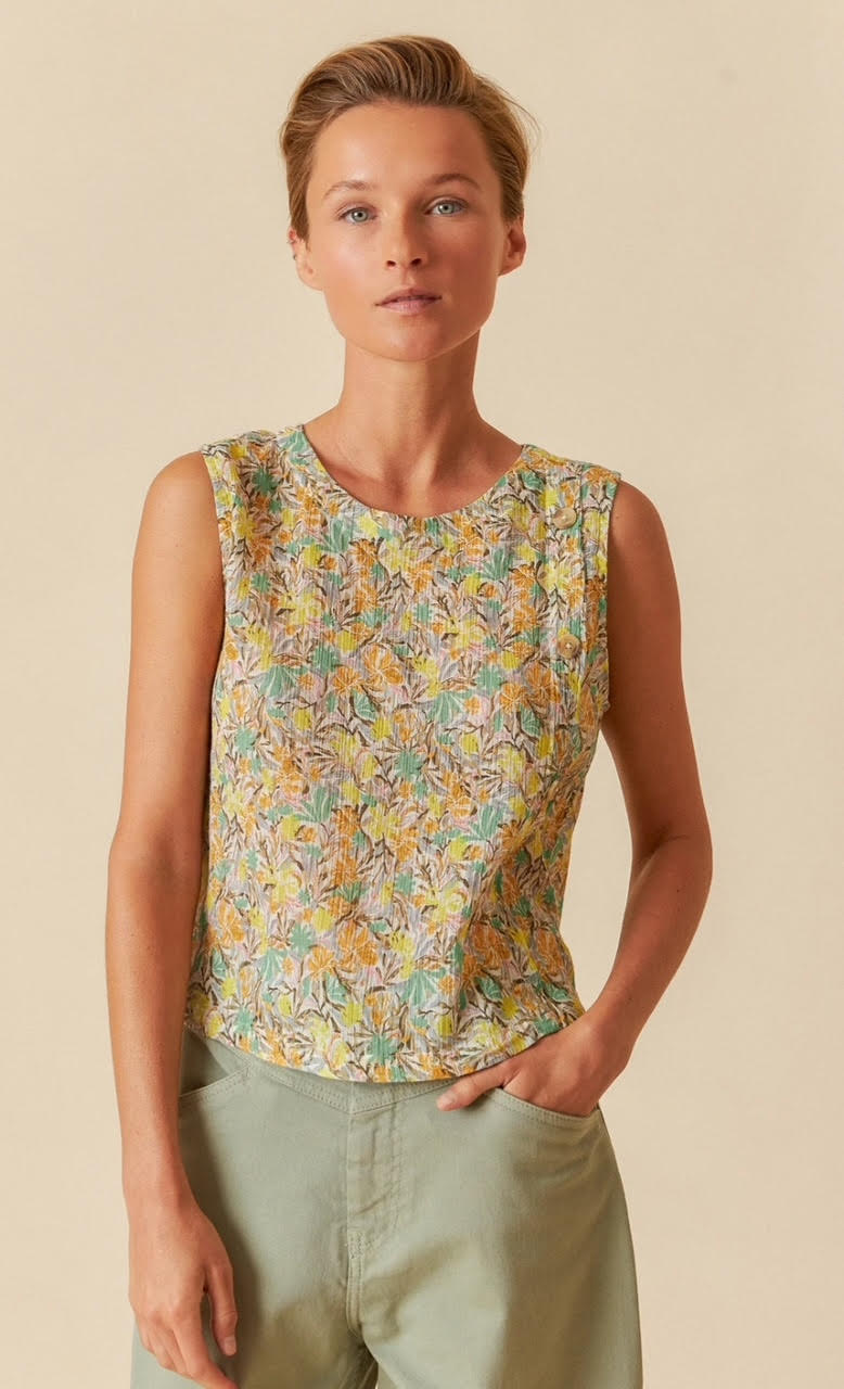 camisa sin mangas estampada