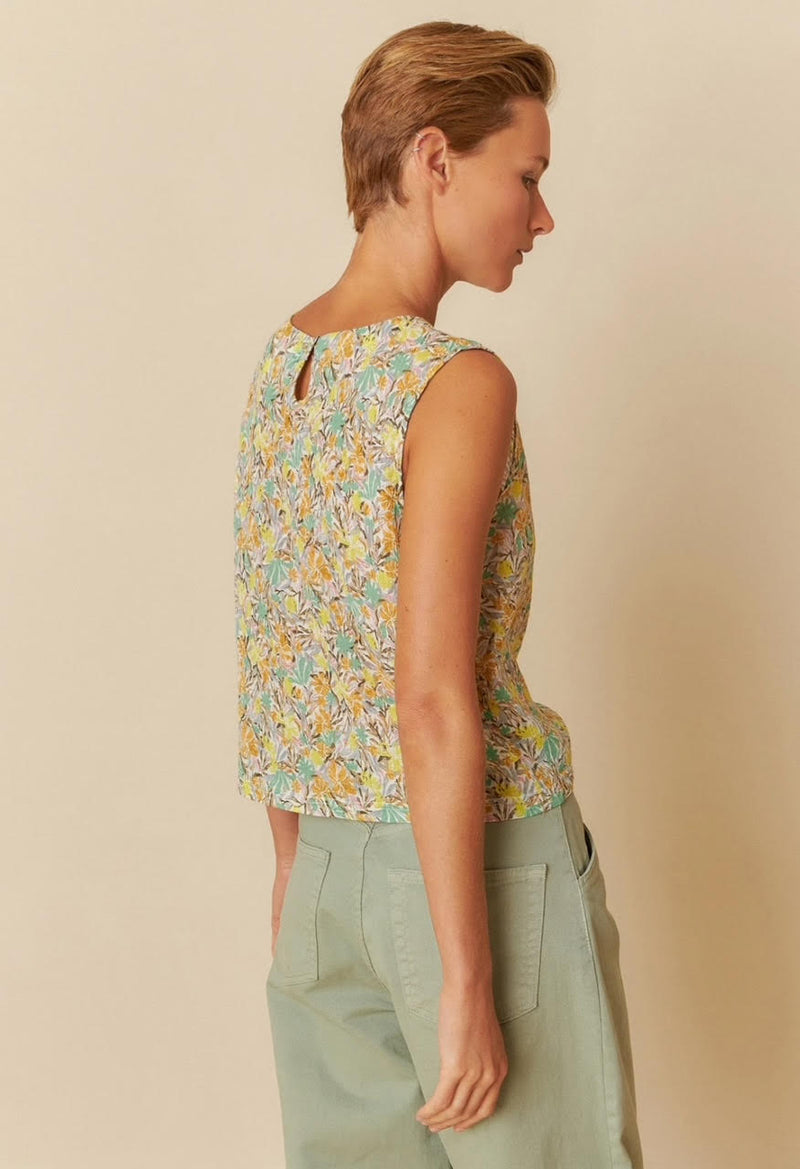 camisa sin mangas estampada