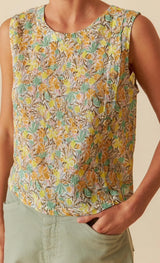 camisa sin mangas estampada