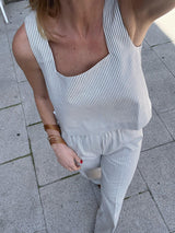 pantalon engomado mil rayas bolsillos