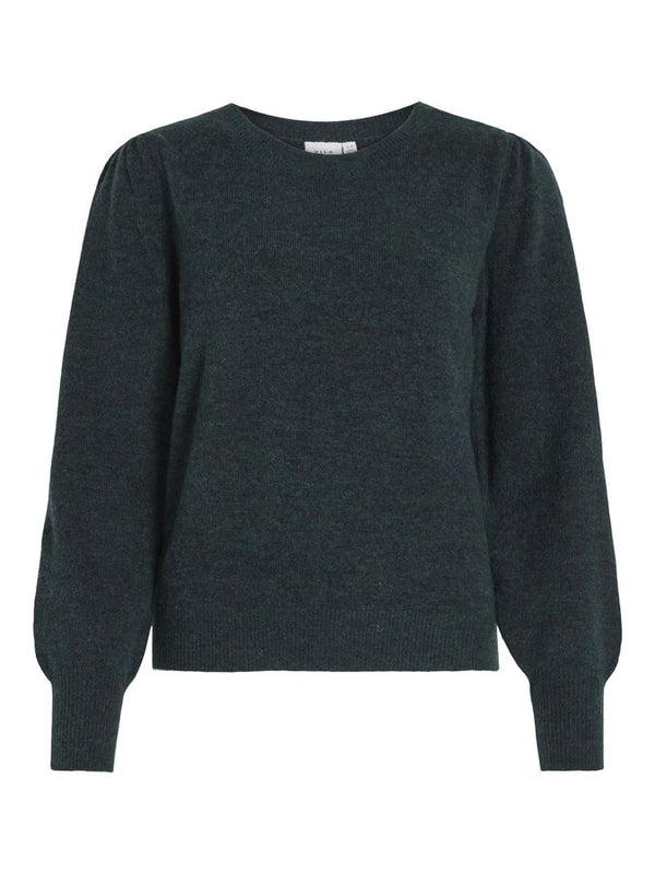 jersey fino hombro abullonado verde esmeralda