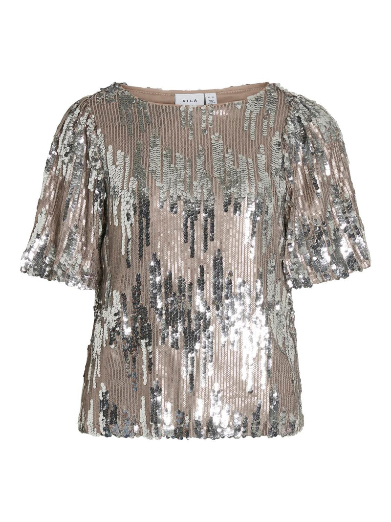 camisa lentejuelas plateadas