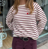 sudadera rayas burgundy