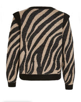 JERSEY CEBRA NEGRO BEIGE VOLANTE MANGA