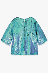 camisa lentejuelas azul claro