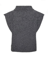 chaleco punto con cuello gris