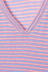CAMISETA CUELLO PICO RAYAS M/C
