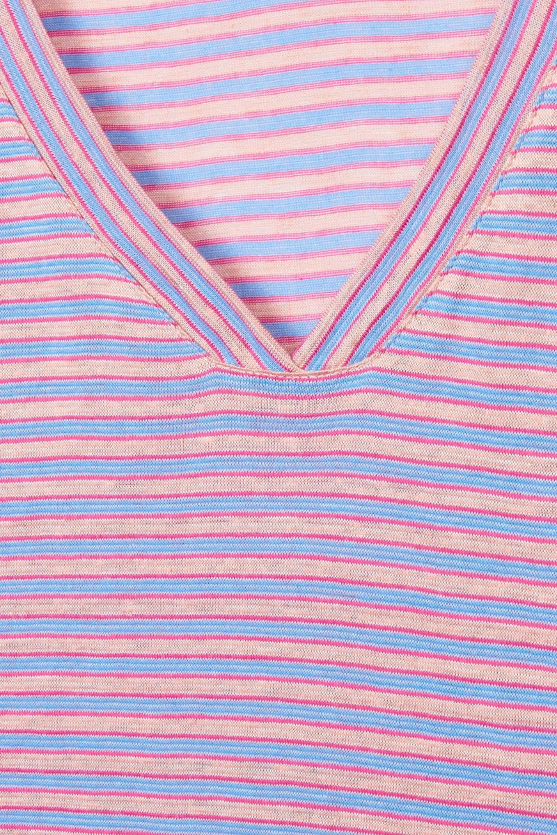 CAMISETA CUELLO PICO RAYAS M/C