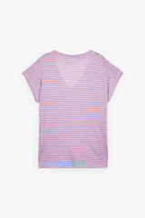 CAMISETA CUELLO PICO RAYAS M/C