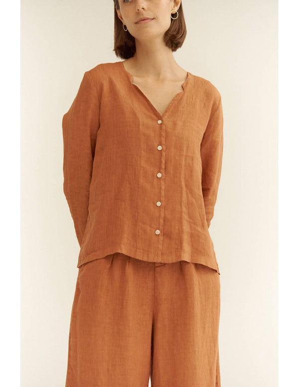 BLUSA LINO COBRE