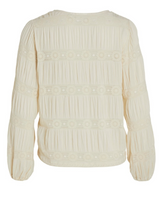 CAMISA CRUDA CENEFAS MARGARITAS BORDADAS
