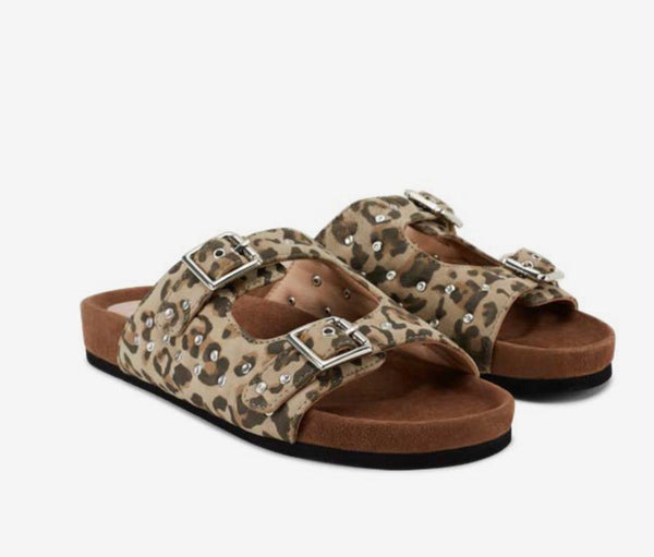 Sandalia hebillas leopardo